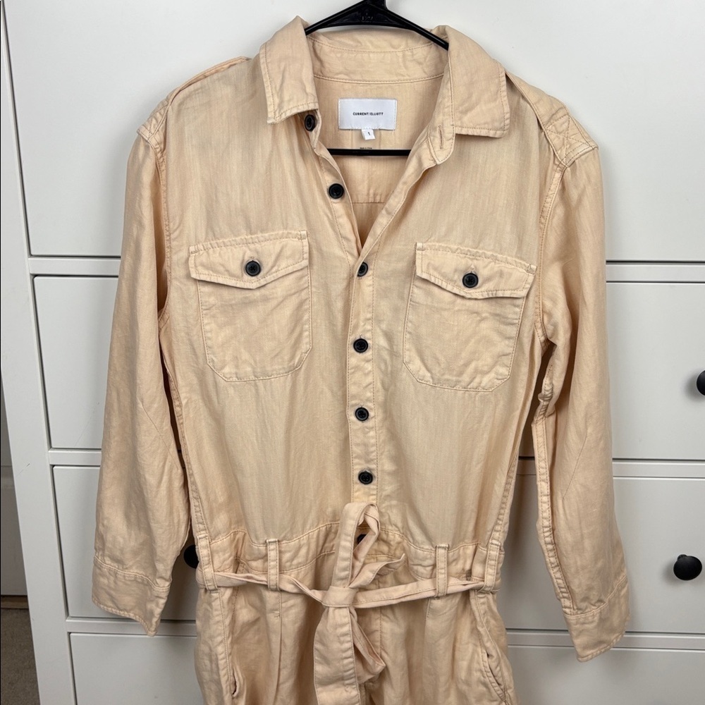 Current/Elliott Kya Utility Romper in Tan - Size S